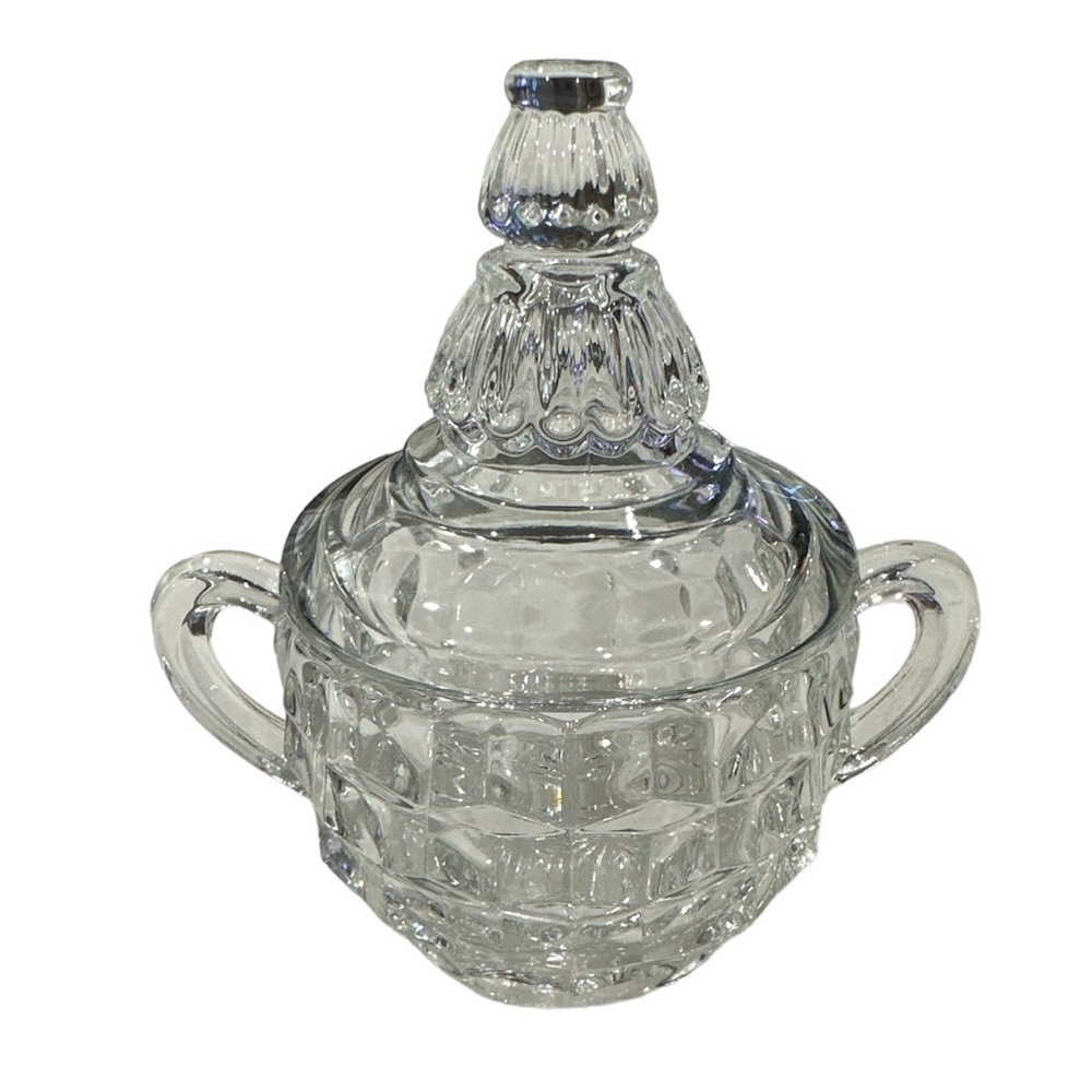 Vintage Fostoria American Open Sugar Bowl with non matching top